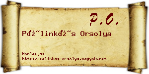 Pálinkás Orsolya névjegykártya